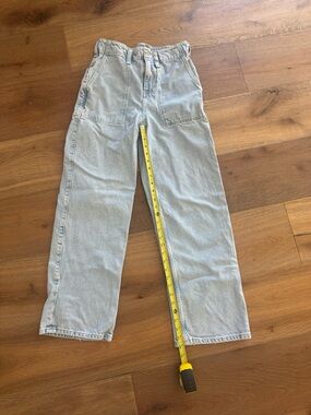 Free People- Light Blue women’s Carpenter Jeans -wide Leg cropped. 26